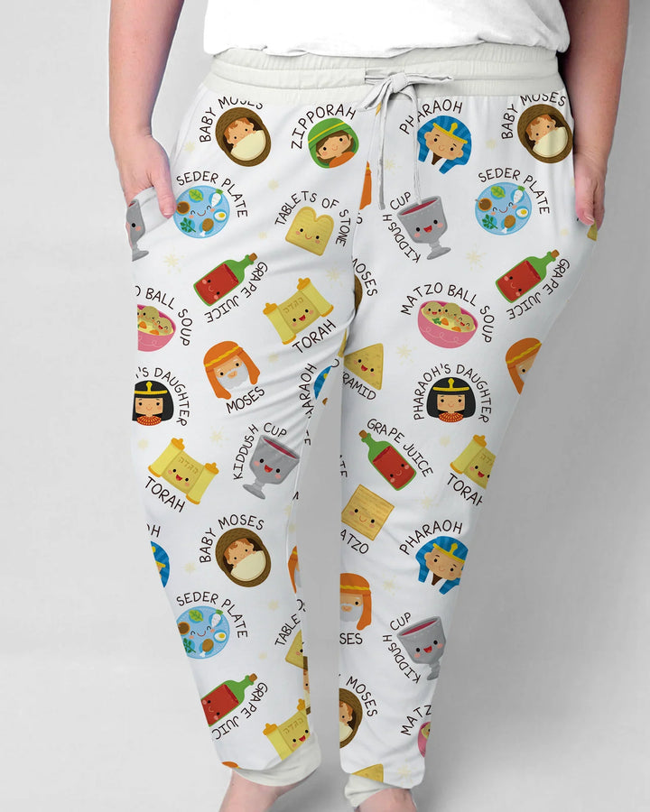 Cute Passover Characters Bamboo Women Pajama Set