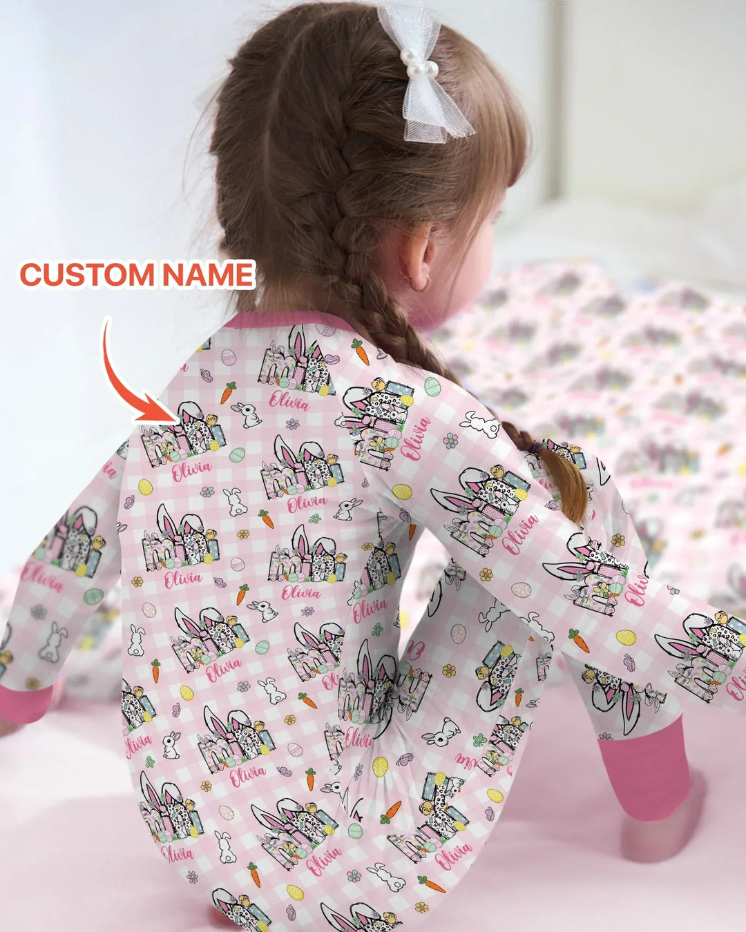 Custom Name Easter Family Matching Bamboo Convertible Zippy