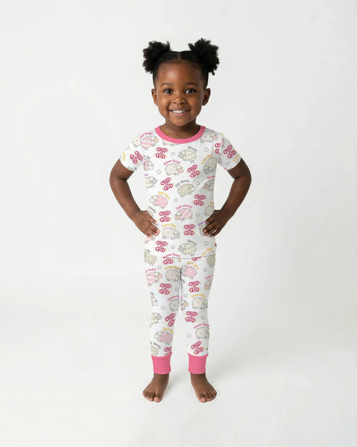 A Child Of God Girl Bamboo Two Piece Short Sleeve Pajama Set