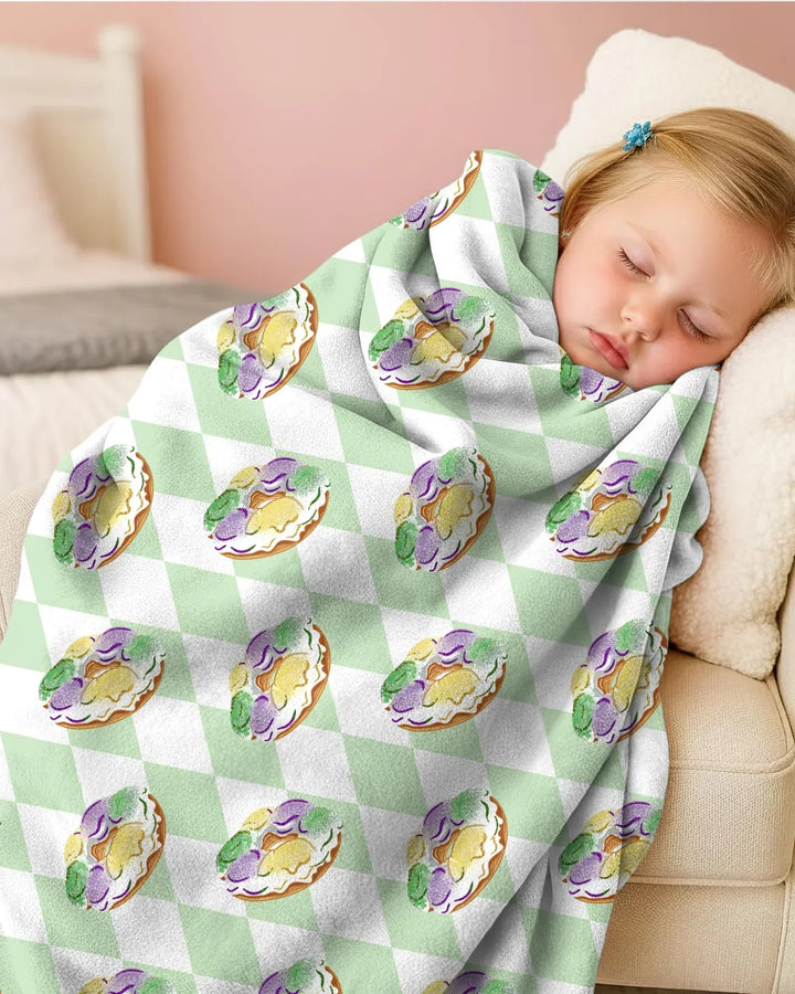 Mardi Gras Donut Bamboo Blanket