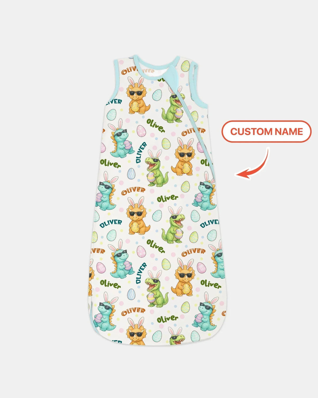 Custom Name Dinosaur on the Hunt Bamboo Sleep Bag
