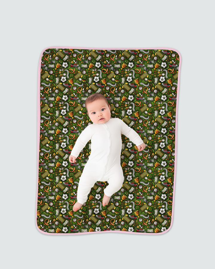 Green Soccer All-Star Bamboo Blanket