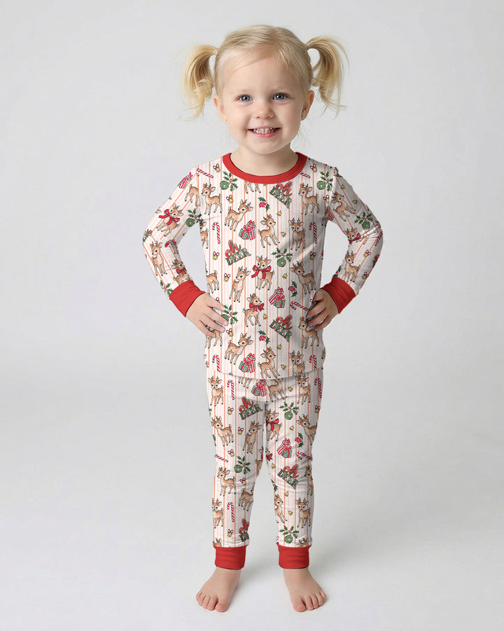 Oh Deer Mommy & Me Matching Bamboo Two Piece Long Sleeve Pajama Set