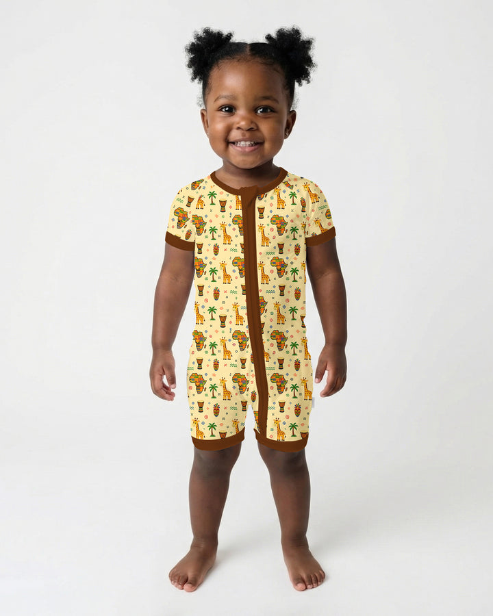 African Culture Bamboo Shorty Zippy