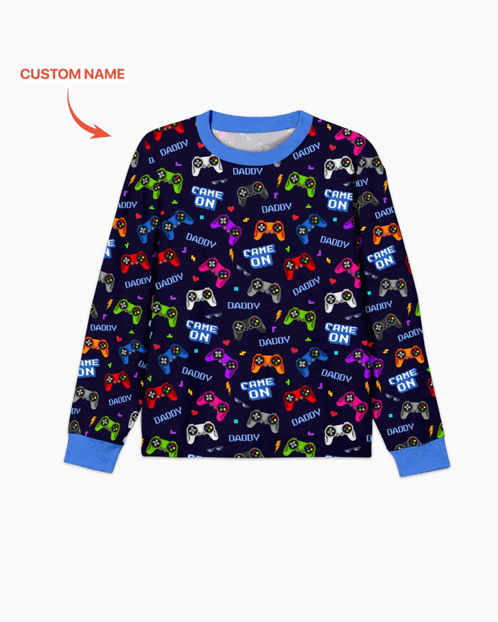 Custom Name Game On Family Matching Bamboo Men's Pajama Set