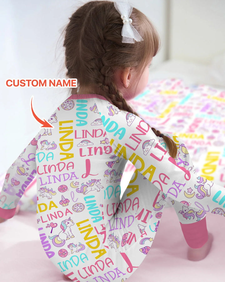 Personalized Fantasy Unicorn Word Bamboo Convertible Zippy