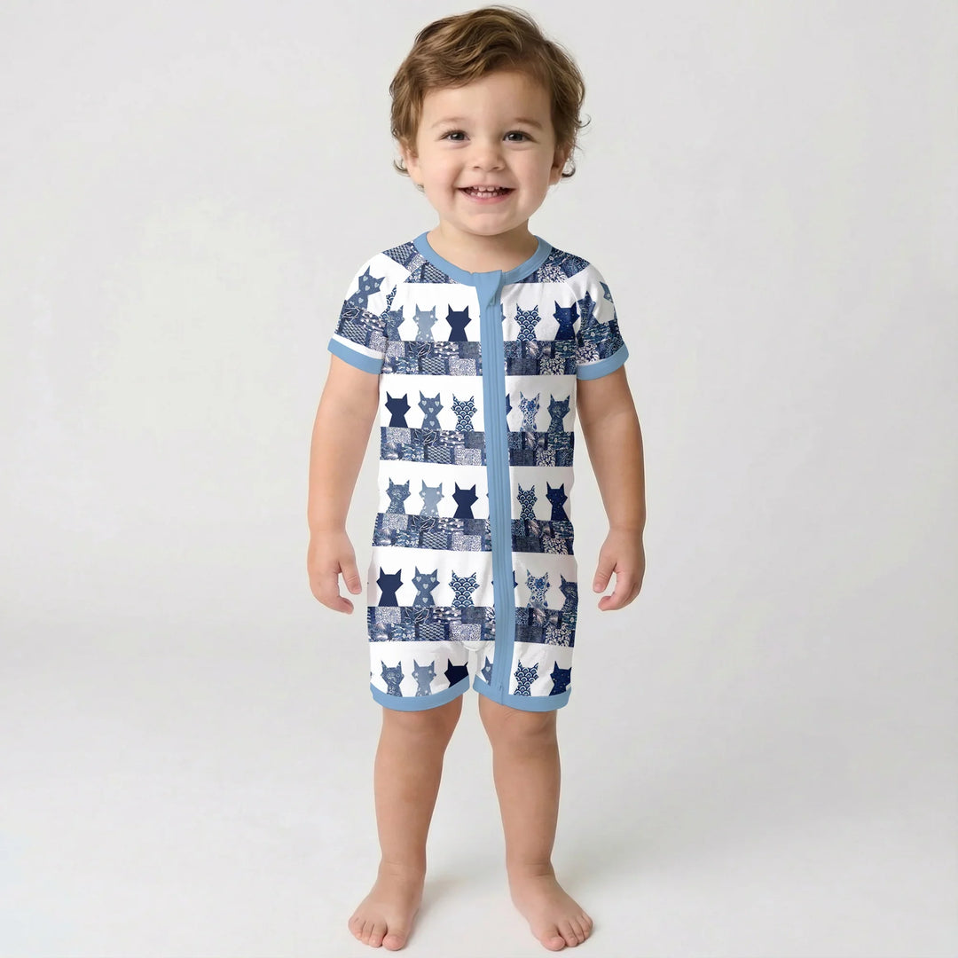 Midnight Feline Bamboo Shorty Zippy