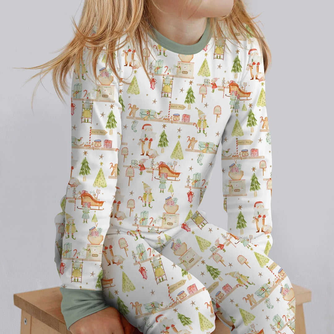 Santa's Workshop Bamboo Two Piece Long Sleeve Pajama Set