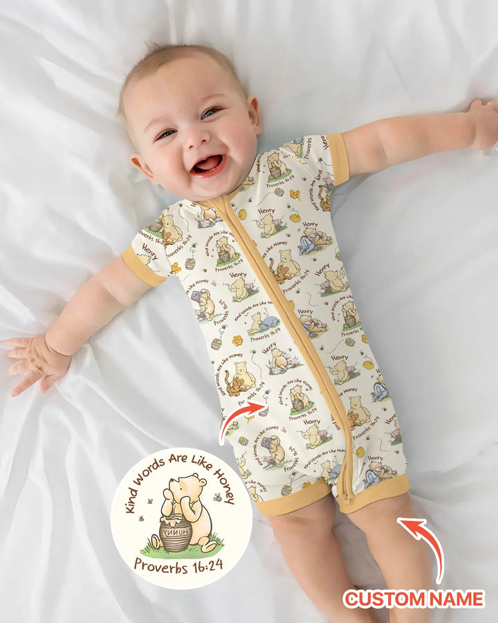 Kind Words Are Like Honey Custom Name Bamboo Shorty Zippy