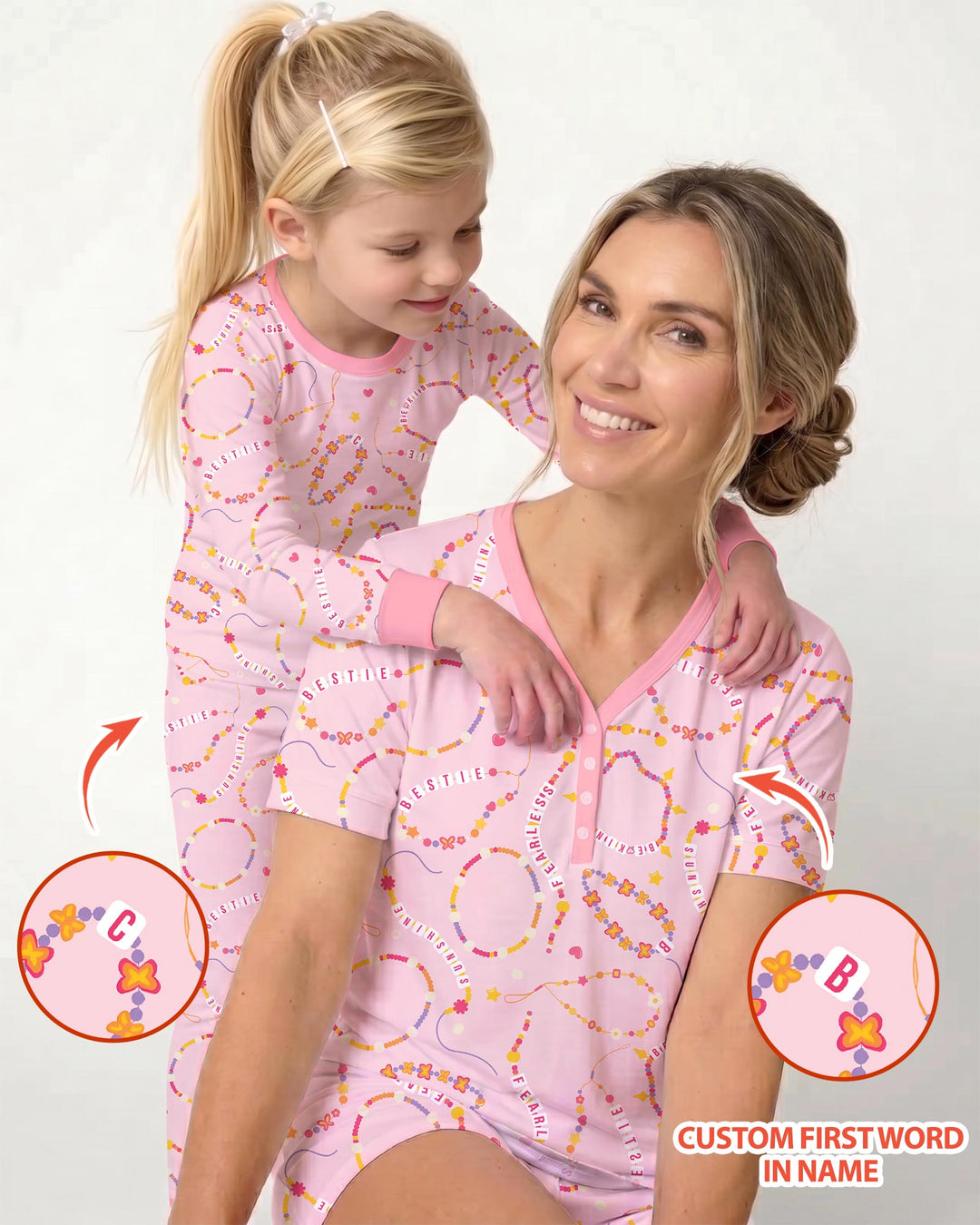 In My Friendship Bracelet Era Girls Matching  Bamboo Two Piece Long Sleeve Pajama Set