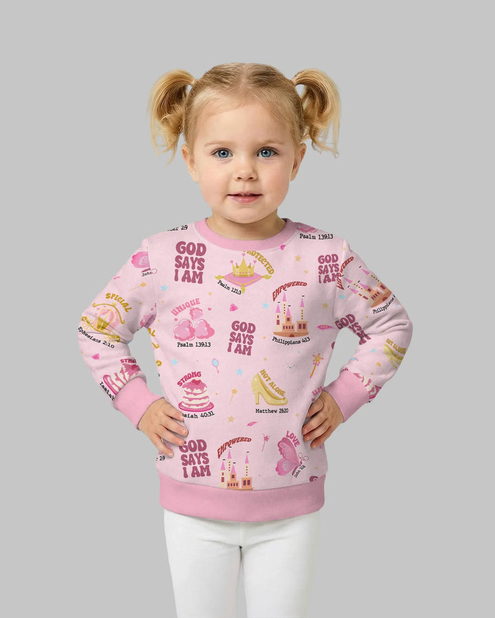 God Says I Am Girl Bamboo Crewneck Sweatshirt