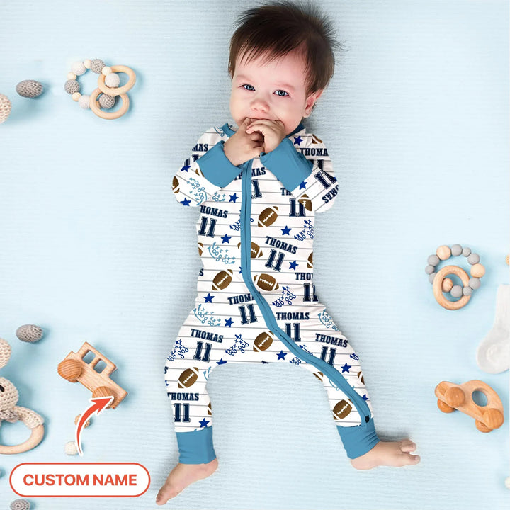 Custom Name Football Time Bamboo Convertible Zippy