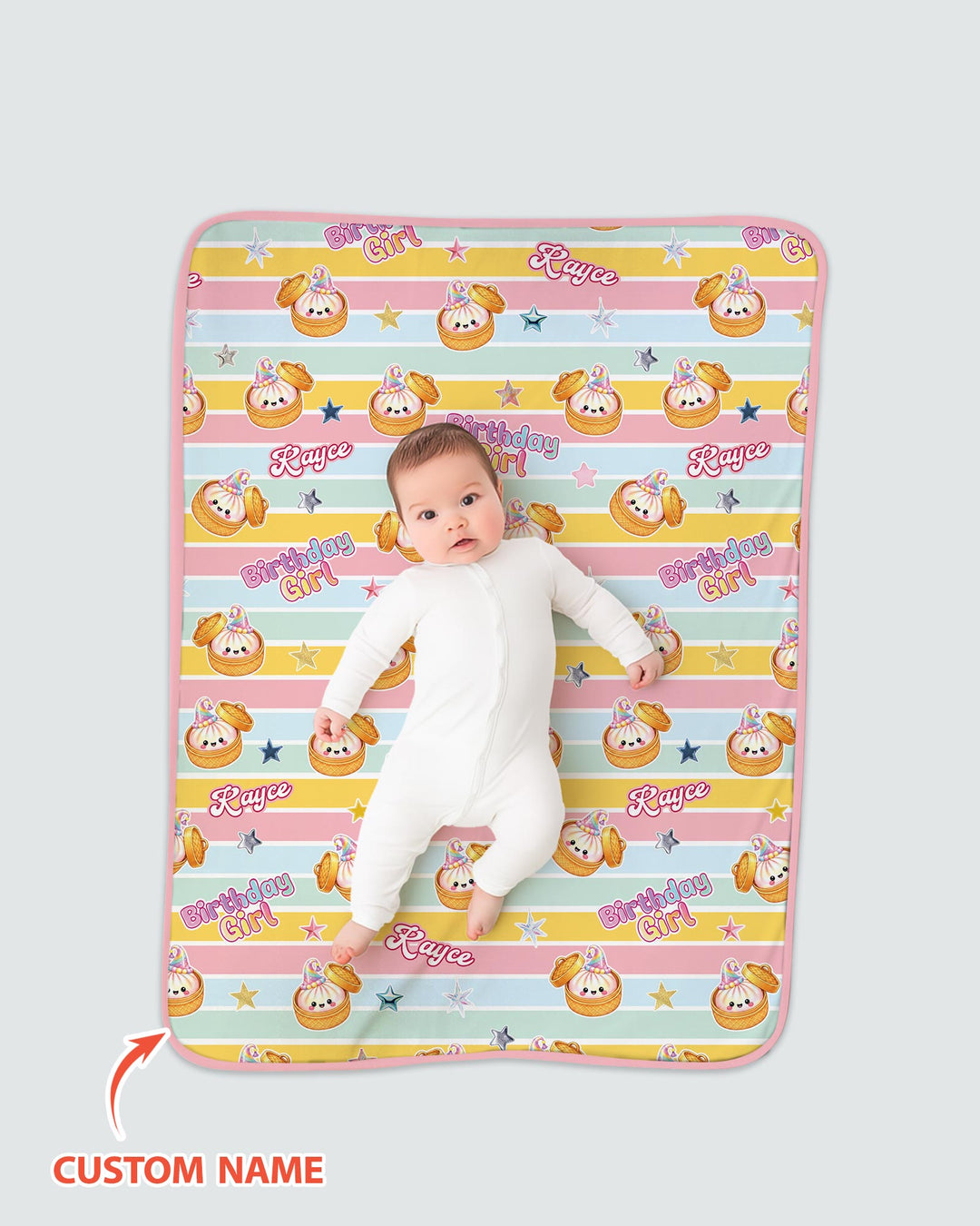 Custom Dumpling Birthday Girl Bamboo Blanket