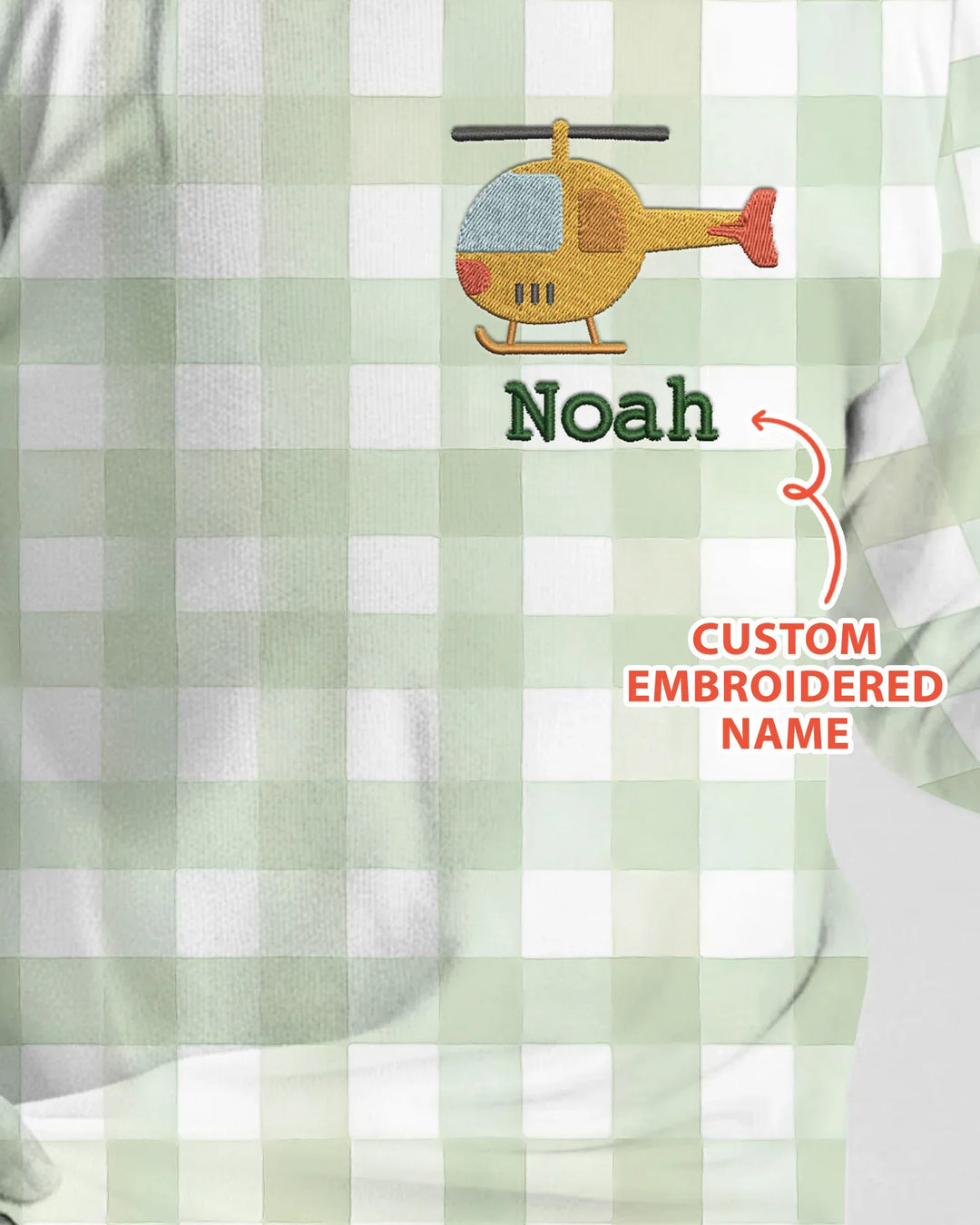 Personalized Embroidered Baby Boy Bamboo Two Piece Long Sleeve Pajama Set