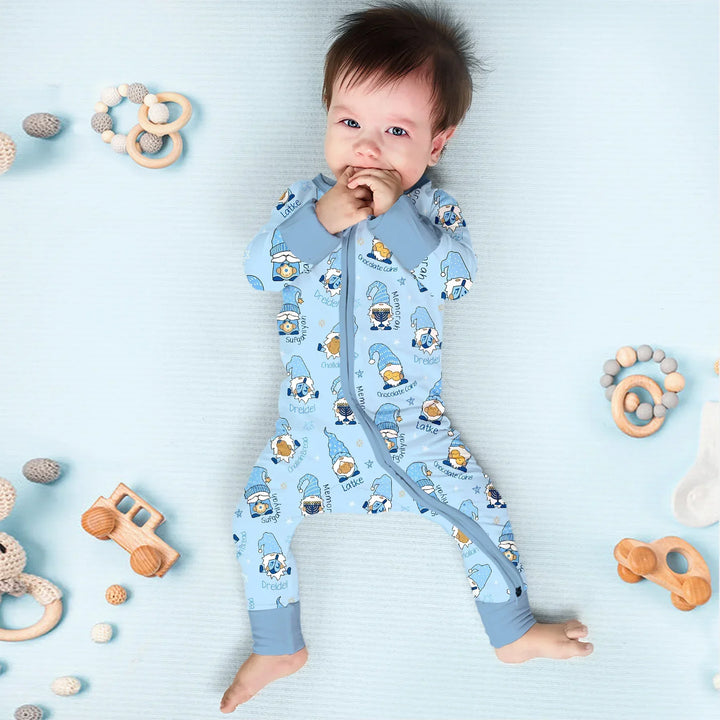 Happy Hanukkah Matching Family Convertible Zippy , Happy Hanukkah Matching Family Convertible Zippy - 0-3M / Girl