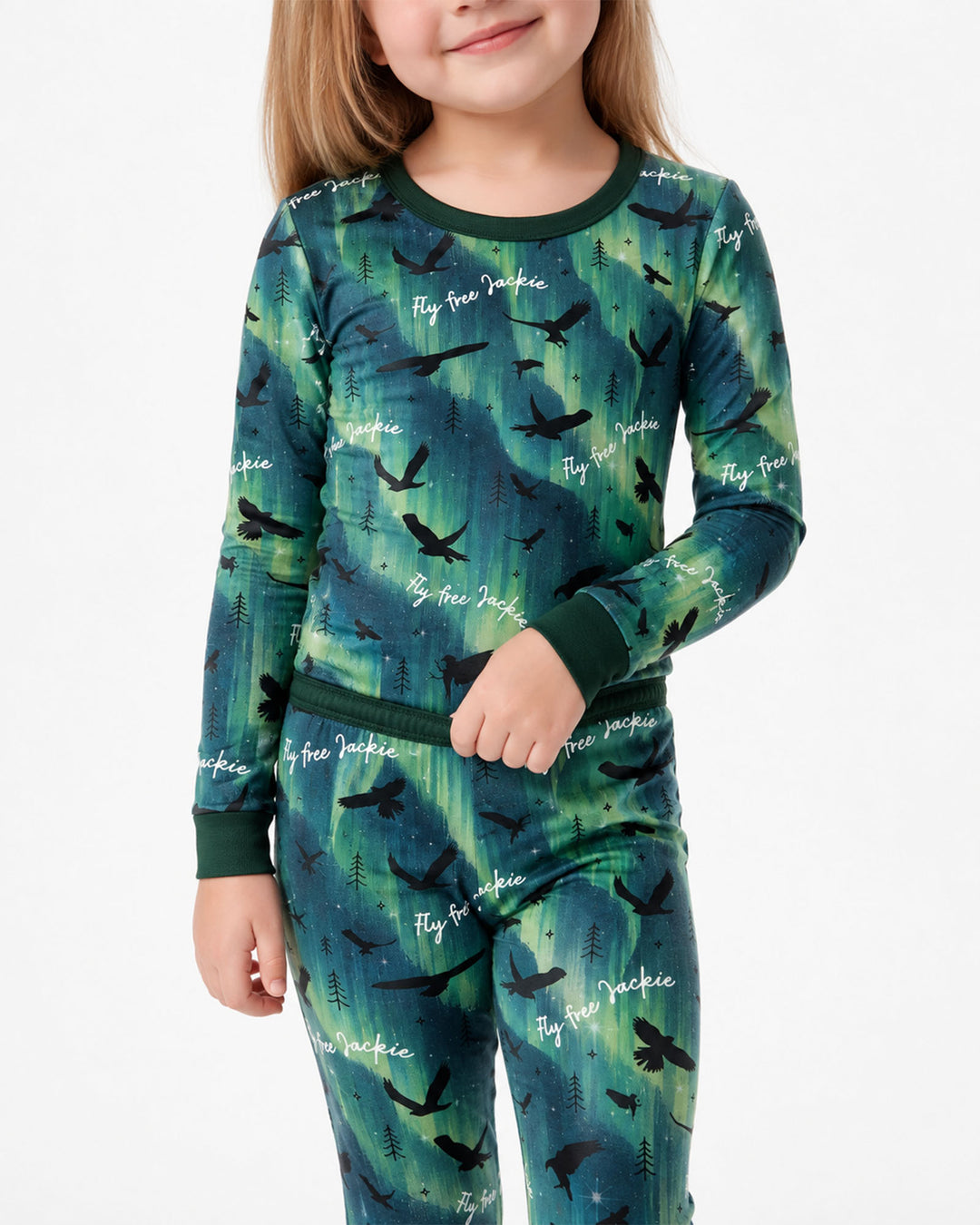 Fly Free Jackie Eagle Bamboo Two Piece Long Sleeve Pajama Set