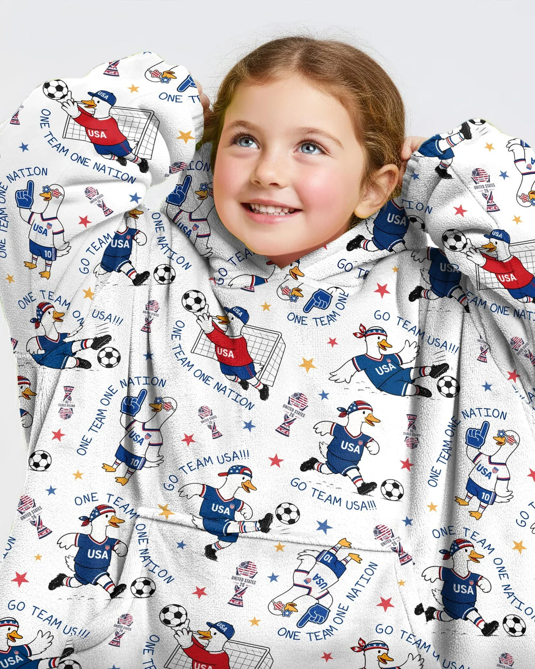 USA Soccer Goose Family Matching Bamboo Blanket Hoodie