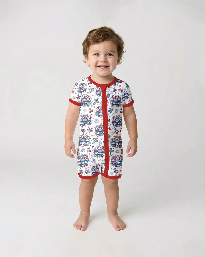 One Nation Under God Family Matching Bamboo Shorty Zippy