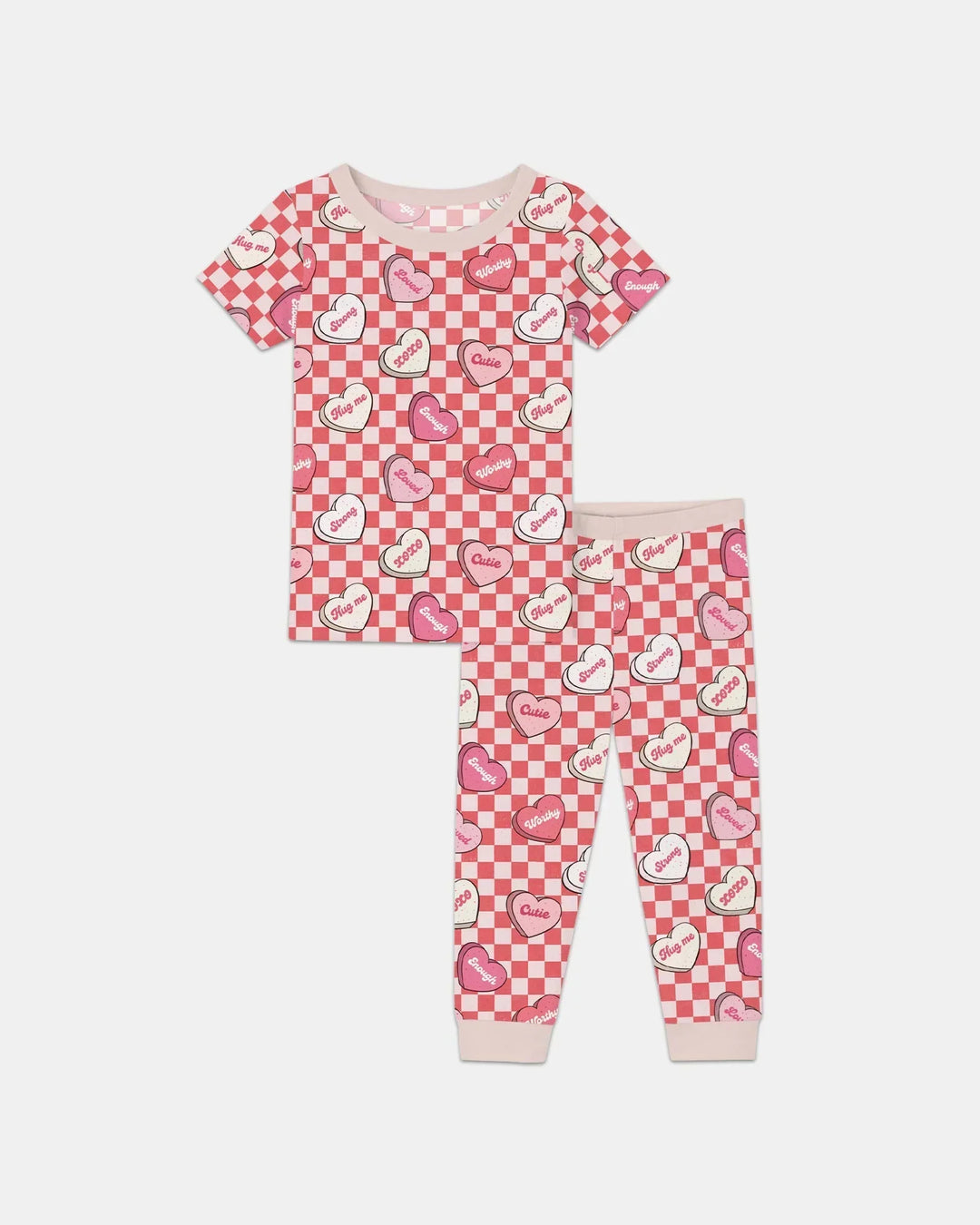 Valentine in Hearts Bamboo Two Piece Short Sleeve Pajama Set