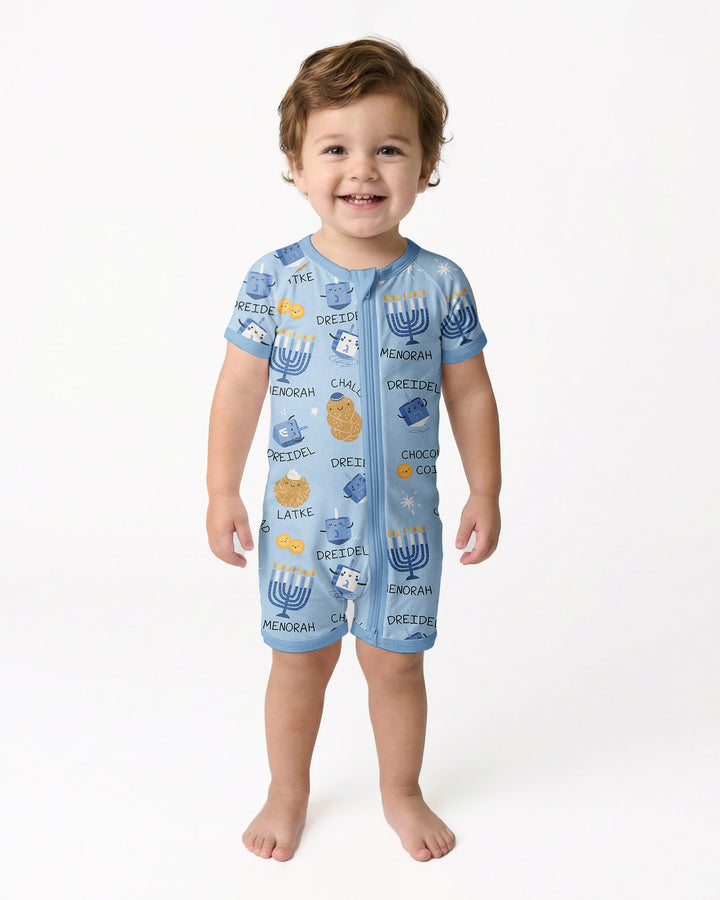 Family Hanukkah Matching Bamboo Shorty Zippy