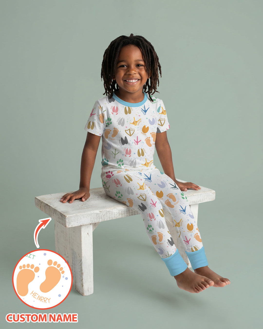 CUSTOM Template Bamboo Two Piece Short Sleeve Pyjamas Set
