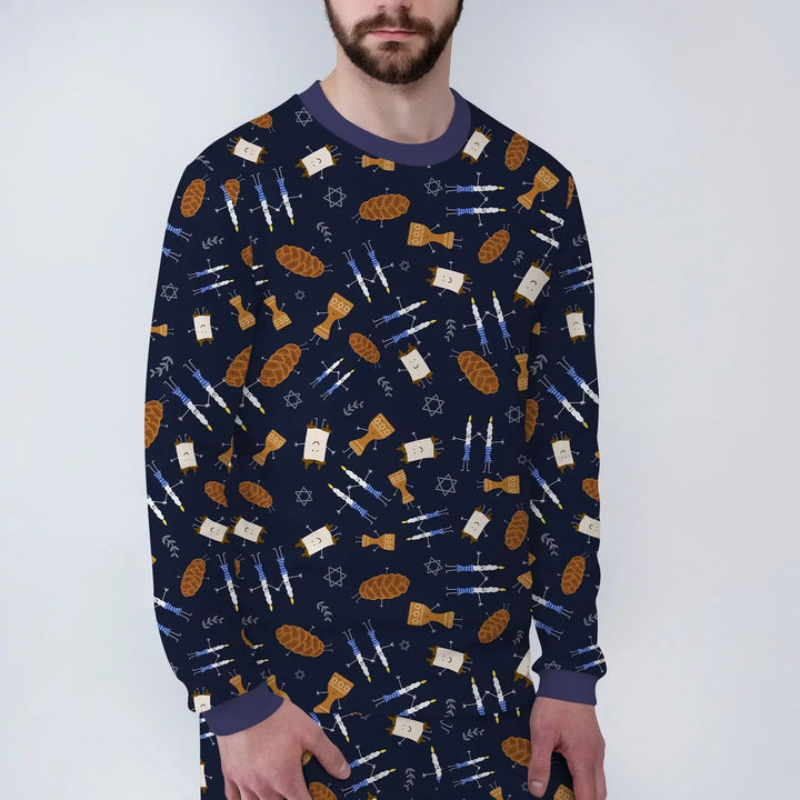 Shabbat Shalom Family Matching Bamboo Men's Pajama Set