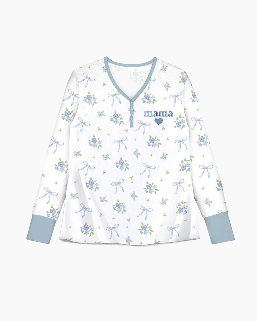 Mommy and Me Matching Embroidered Baby Bamboo Women Pajama Set