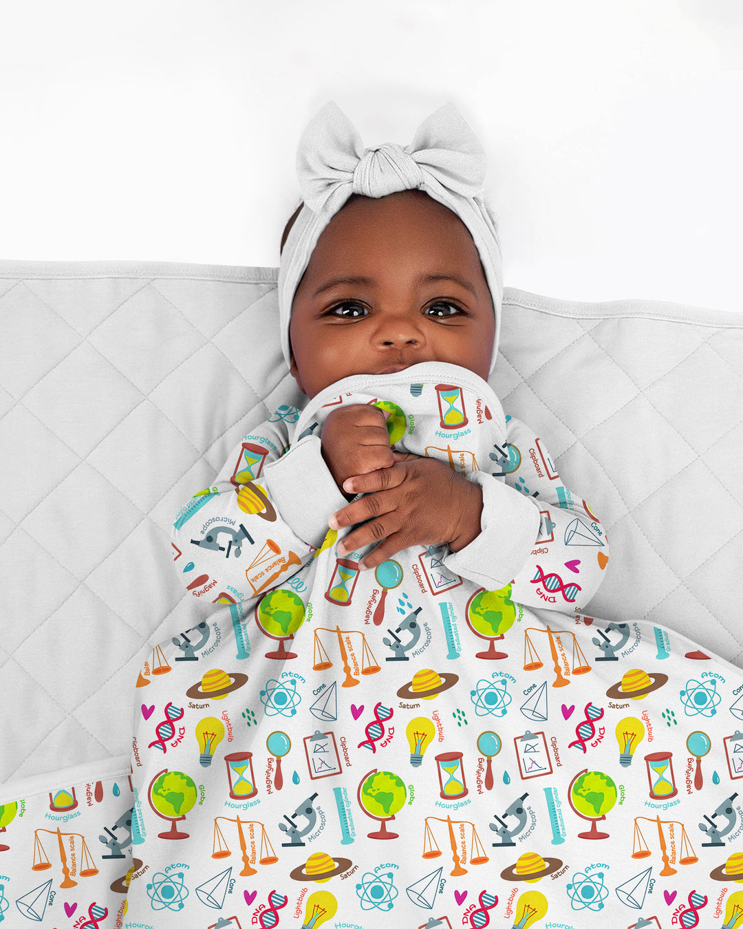 Tiny Scientist Explores The World  Bamboo Quilt Blanket