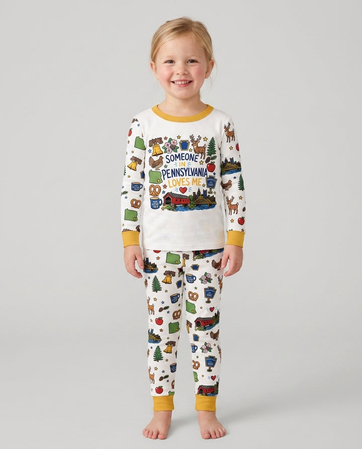 Someone in Pennsylvania Loves Me Bamboo Two Piece Long Sleeve Pajama Set