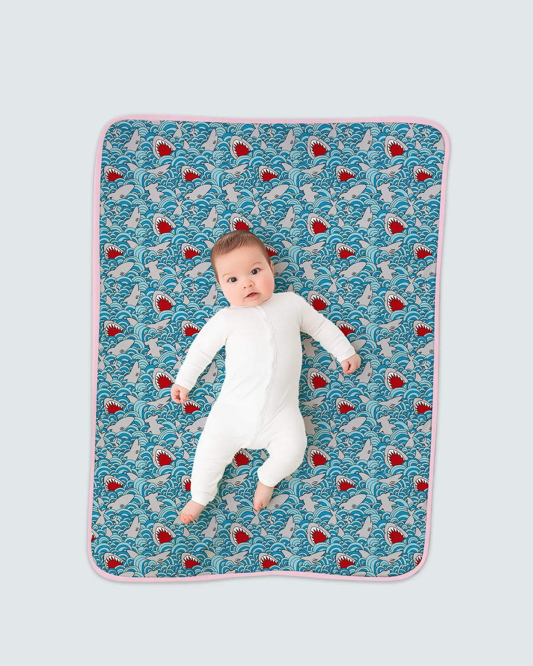 Shark Wave Rush Bamboo Blanket