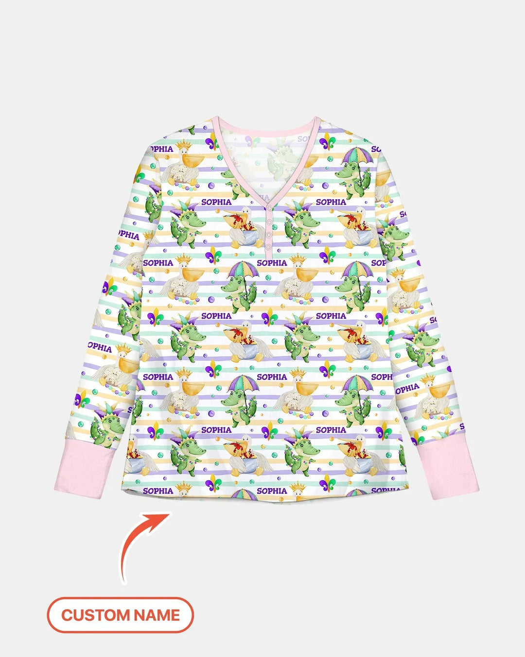 Happy Mardi Gras Adventure Family Matching Bamboo Women Pajama Set