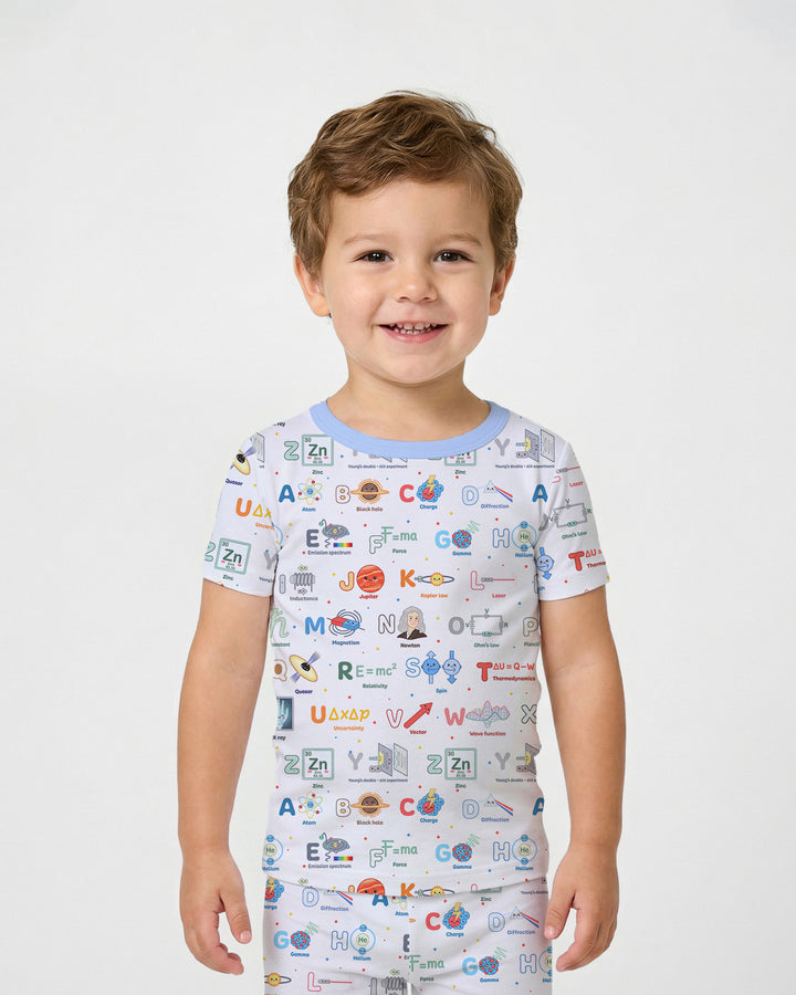 The Physics Alphabet Bamboo Two Piece Short Sleeve Pajama Set