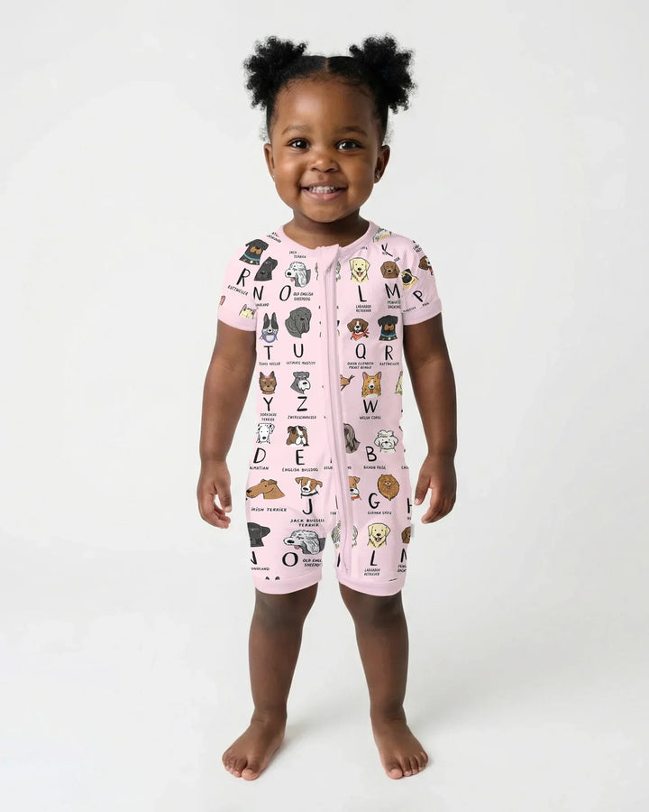 Funny Dogs Alphabet Bamboo Shorty Zippy