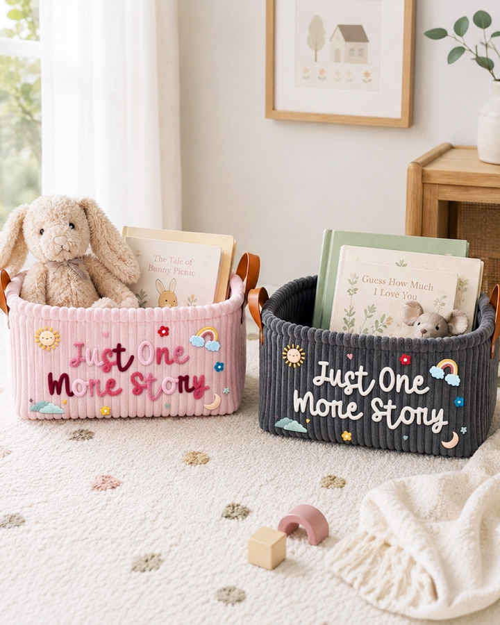 Just One More Story Shower Basket