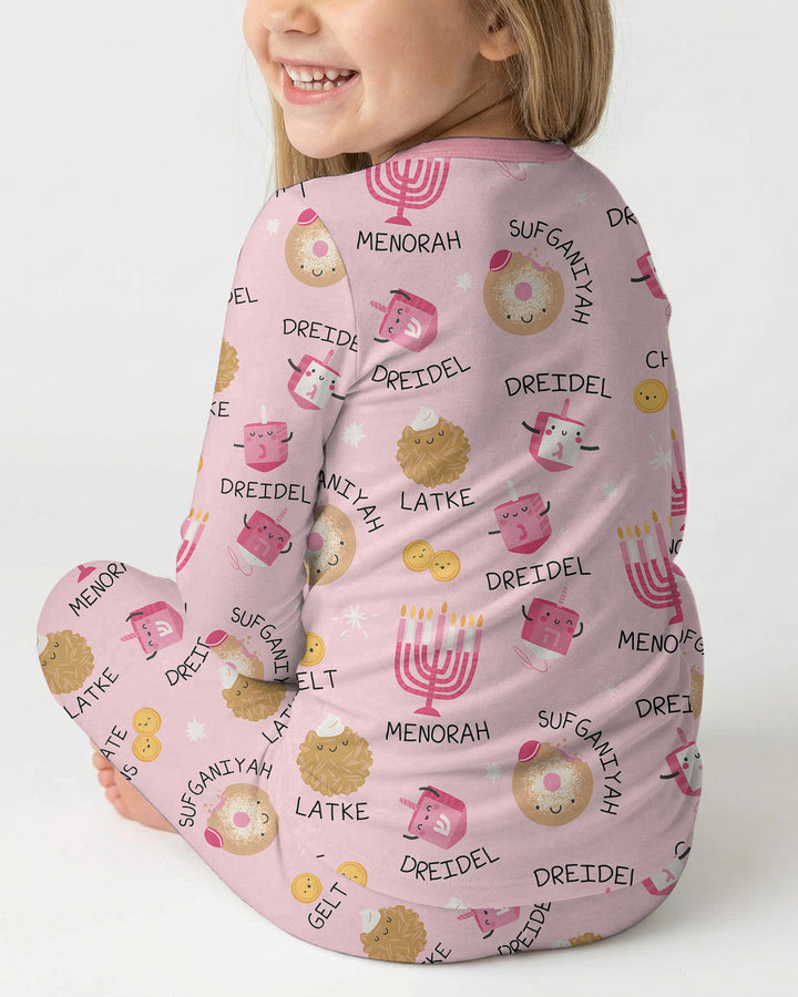 Family Hanukkah Matching Bamboo Two Piece Long Sleeve Pajama Set