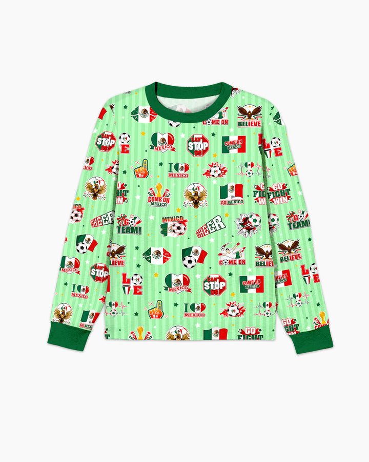Soccer Game Day Go Team Mexico Family Matching Bamboo Men's Pajama Set