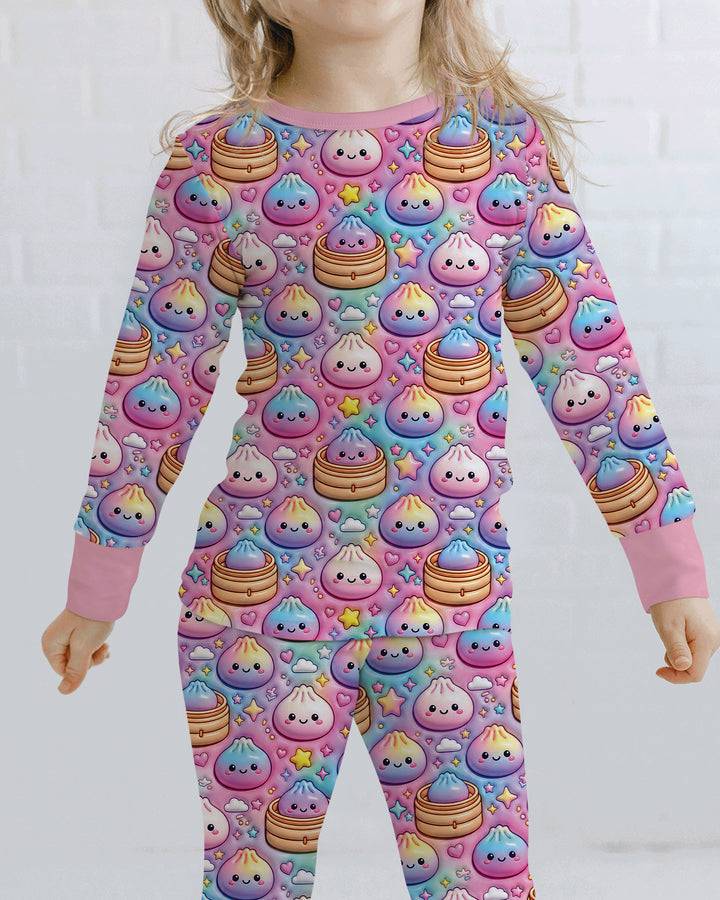 Glitter Dumpling Galaxy Bamboo Two Piece Long Sleeve Pajama Set