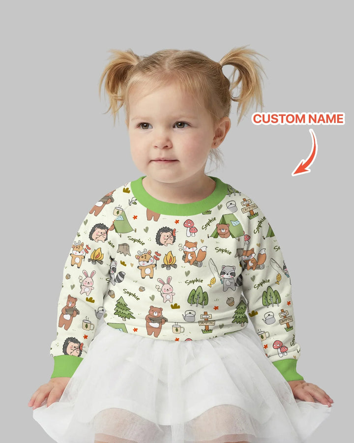 Custom Name Little Camp Buddies Bamboo Crewneck Sweatshirt