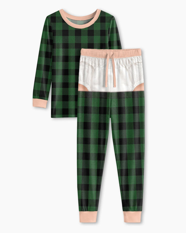 Kid Funny Christmas Bamboo Two Piece Long Sleeve Pajama Set