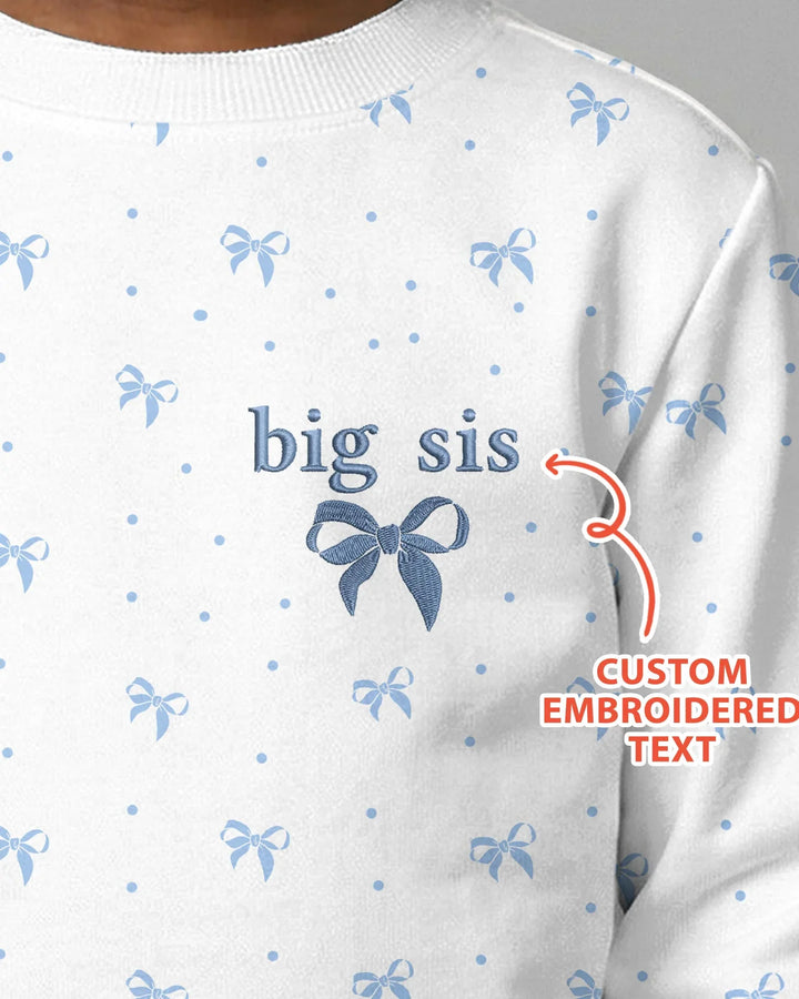 Custom Embroidered Name Mommy and Girls Matching Bamboo Crewneck Sweatshirt