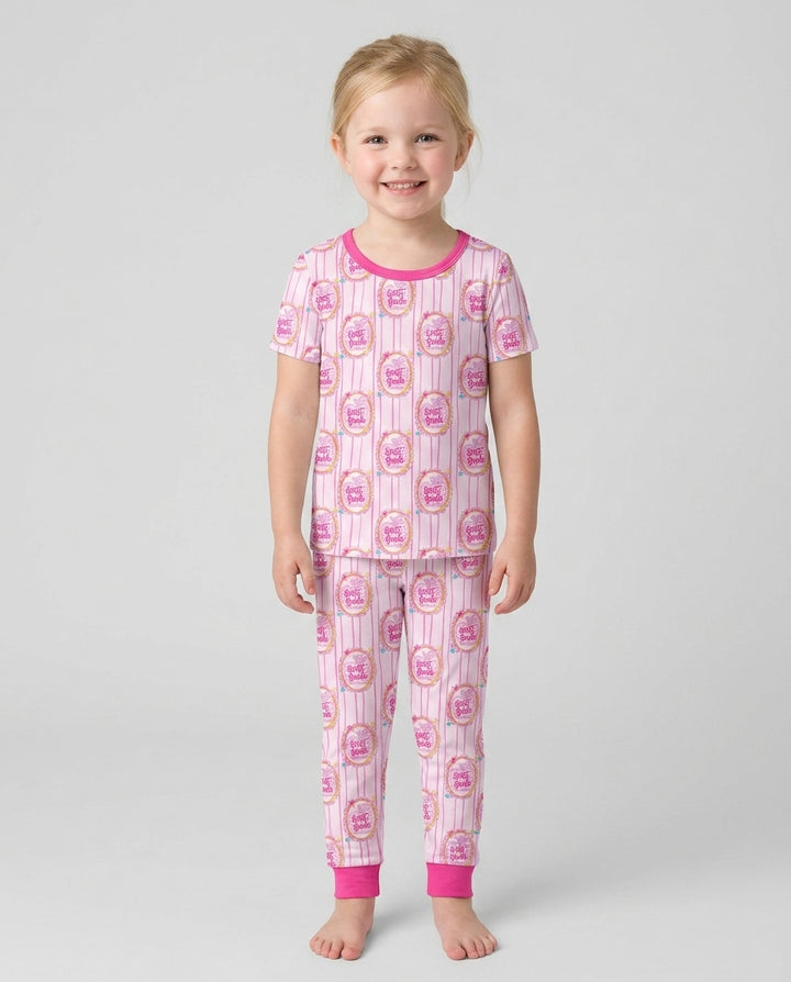 Custom Grade School Sweetie Bamboo Two Piece Long Sleeve Pajama Set