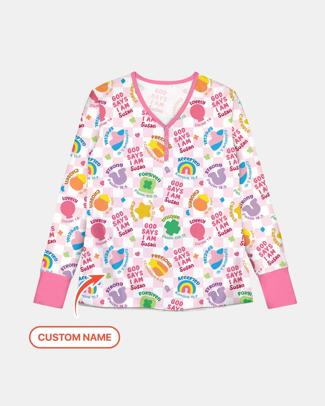 God Says I Am St. Patrick’s Day Custom Name Family Matching Bamboo Women Pajama Set
