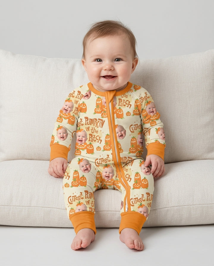 Custom Photo Cutest Pumpkin in the Patch Bamboo Convertible Zippy