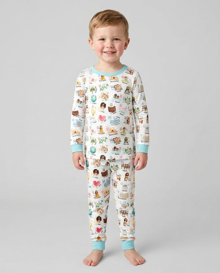 Bible ABC Alphabet Bamboo Two Piece Long Sleeve Pajama Set