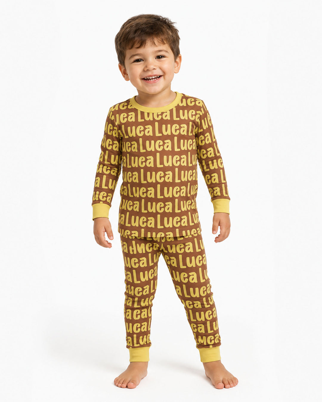 Little Letters Bamboo Two Piece Long Sleeve Pajama Set Bamboo Two Piece Long Sleeve Pajama Set