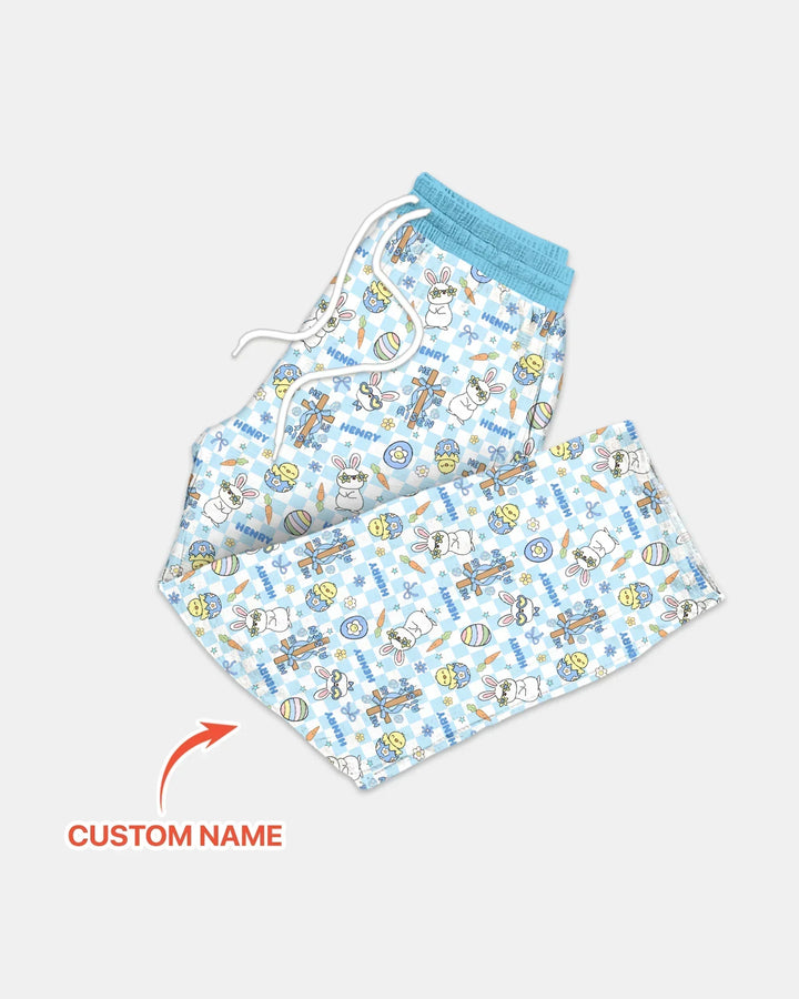 Custom Name Retro Easter Bamboo Men's Pajama Set