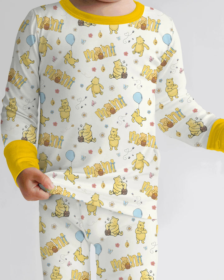 Mama & Mini Honey Bear Bamboo Two Piece Long Sleeve Pajama Set