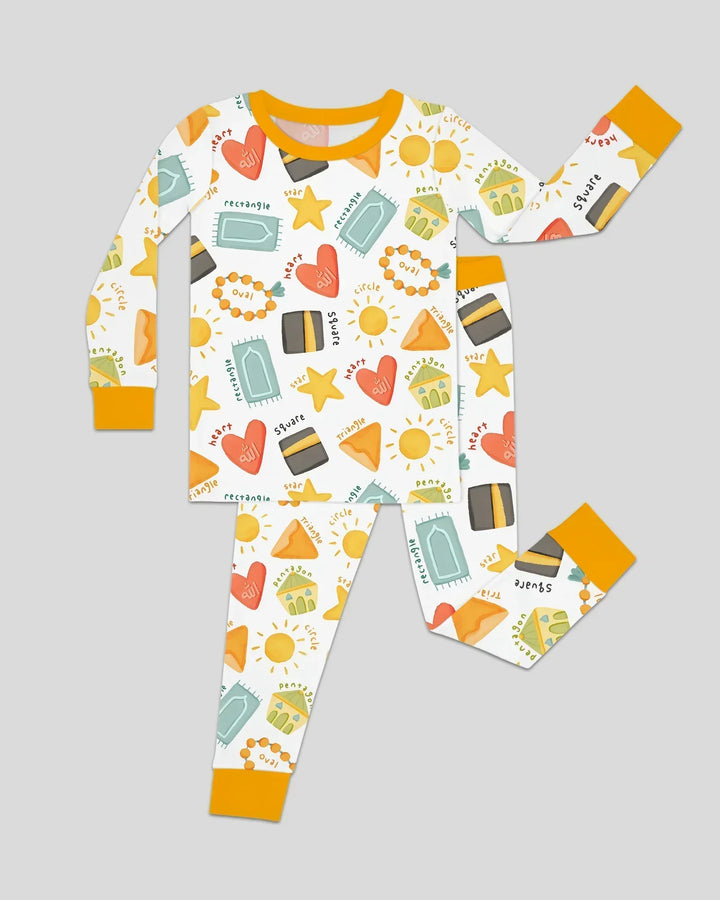 Islamic Shapes Bamboo Two Piece Long Sleeve Pajama Set