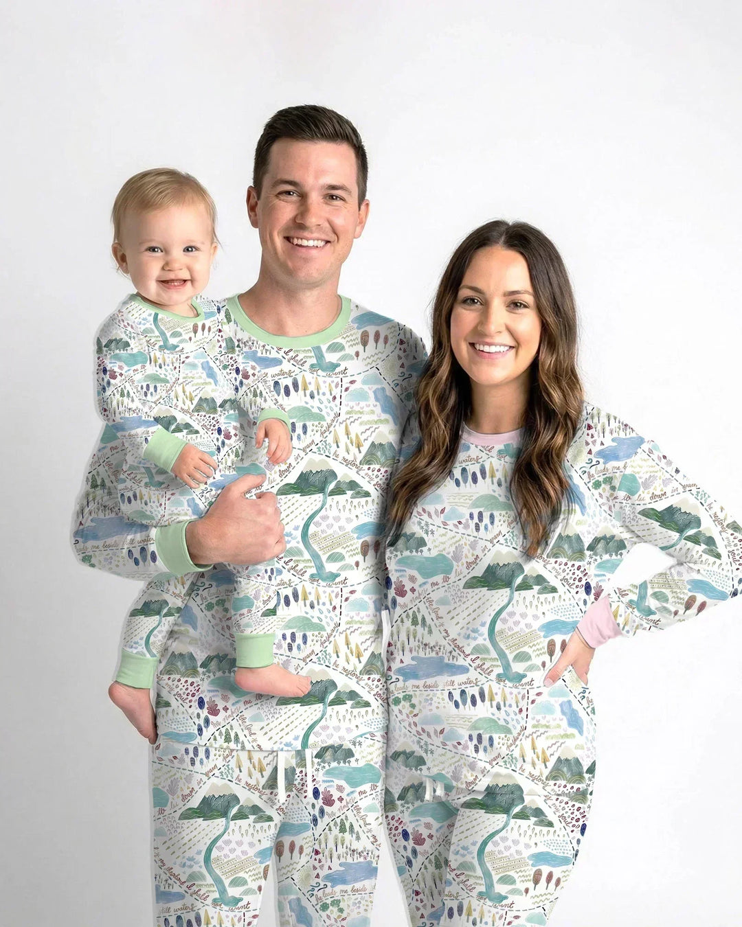 Whimsical Psalms 23 Map Bamboo Men's Pajama Set