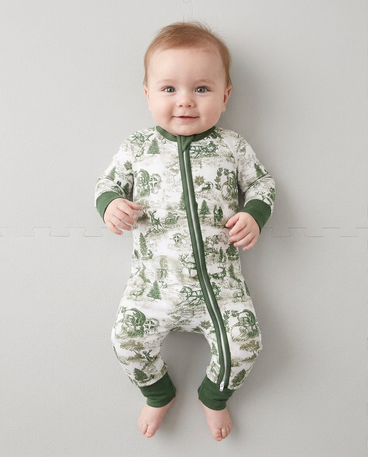 Merry Christmas Toile  Bamboo Convertible Zippy